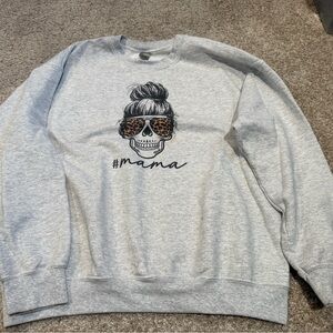 Mama Skeleton Gildan Gray Graphic Women's Sweater